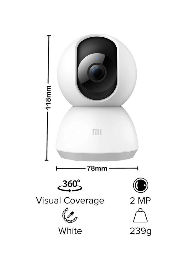 Mi Wi-Fi IP Day/Night Vision Dome 3MP 2k FHD Stand Alone Camera White