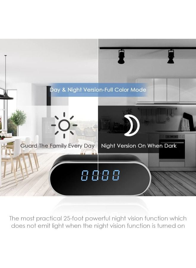 Table Clock Surveillance Security Camera With Rechargeable battery 128gb memory card support with night vision
