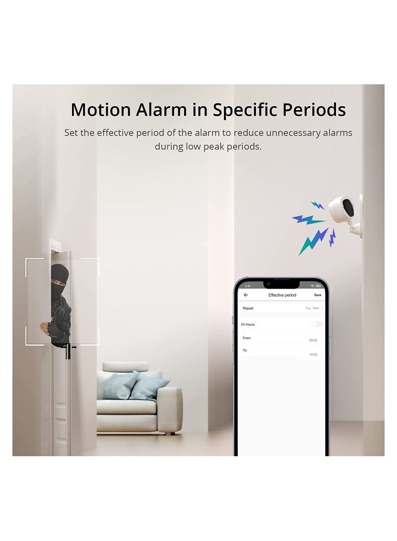 SONOFF 1080P WiFi Smart Surveillance Camera Indoor Home Security CAM Mini Camera, Ultra Clear Night Vision, Two Way Audio, Mobile Tracking Compatible with Alexa, Google Home