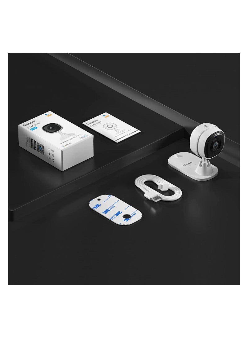 SONOFF 1080P WiFi Smart Surveillance Camera Indoor Home Security CAM Mini Camera, Ultra Clear Night Vision, Two Way Audio, Mobile Tracking Compatible with Alexa, Google Home