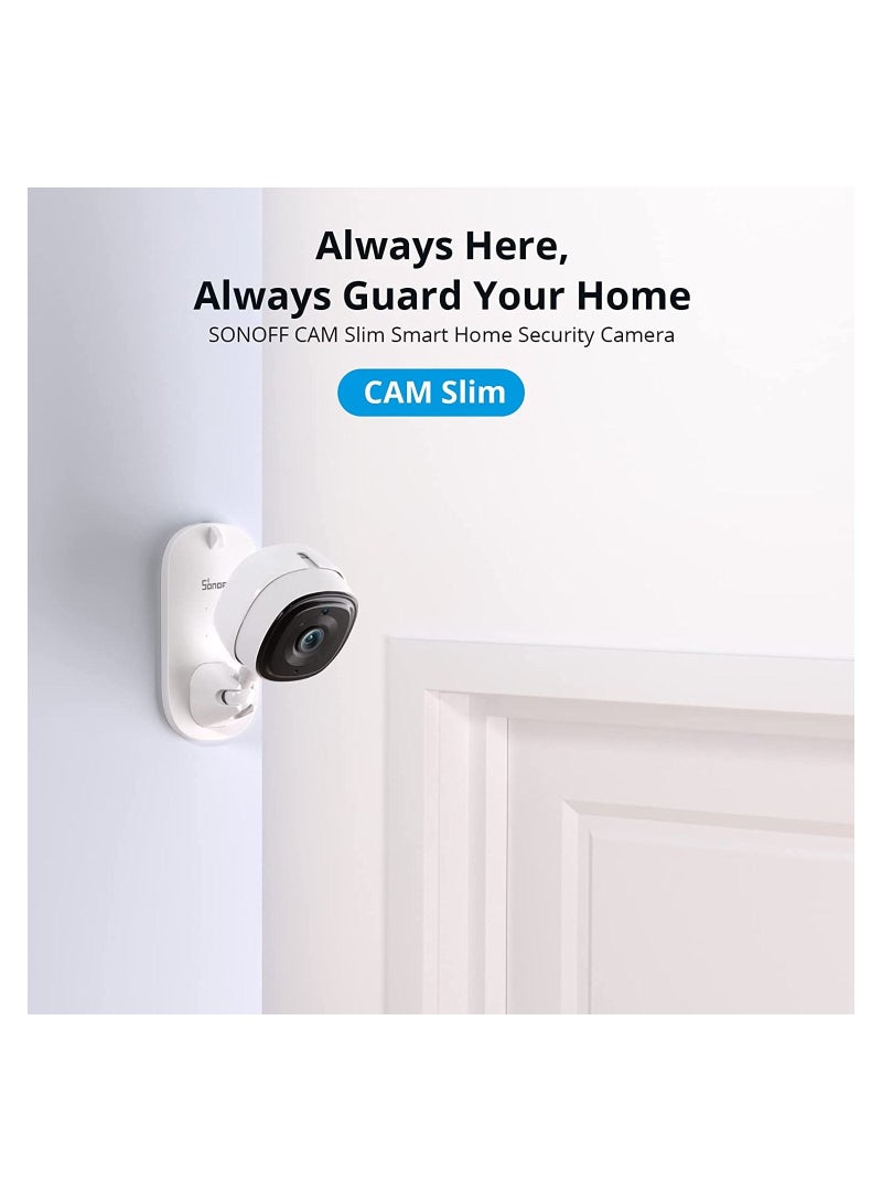 SONOFF 1080P WiFi Smart Surveillance Camera Indoor Home Security CAM Mini Camera, Ultra Clear Night Vision, Two Way Audio, Mobile Tracking Compatible with Alexa, Google Home