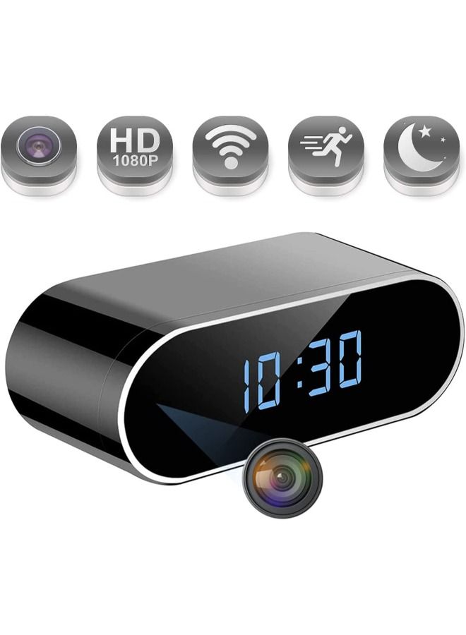 Multifunctional Baby Monitor Home Security Mini Clock Camera With Rechargeable battery 128gb memory card support with night vision