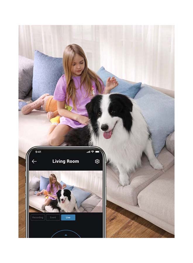 Security Indoor Camera, 2K, Pan & Tilt 360° Horizontally and 100° Vertically, Indoor Security Camera, Wi-Fi Plug-in Camera, Human & Pet AI, Voice Assistant Compatibility, Motion Tracking