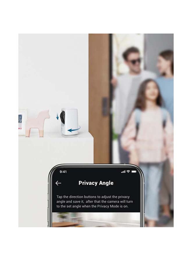 Security Indoor Camera, 2K, Pan & Tilt 360° Horizontally and 100° Vertically, Indoor Security Camera, Wi-Fi Plug-in Camera, Human & Pet AI, Voice Assistant Compatibility, Motion Tracking