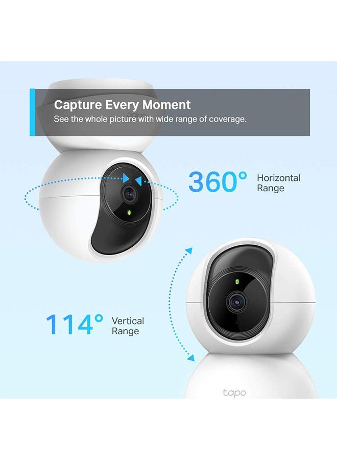 Tapo C200 Pan/Tilt 1080p Full HD Home Security Wi-Fi Camera Live View And Two-Way Audio Night Vision Motion Detection Baby Monitor MicroSD Card Support Works With Google Assistant And Amazon Alexa Remote Management By App