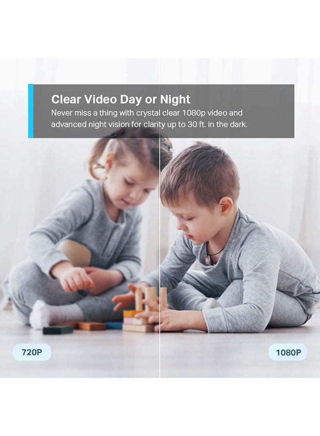 Tapo C200 Pan/Tilt 1080p Full HD Home Security Wi-Fi Camera Live View And Two-Way Audio Night Vision Motion Detection Baby Monitor MicroSD Card Support Works With Google Assistant And Amazon Alexa Remote Management By App