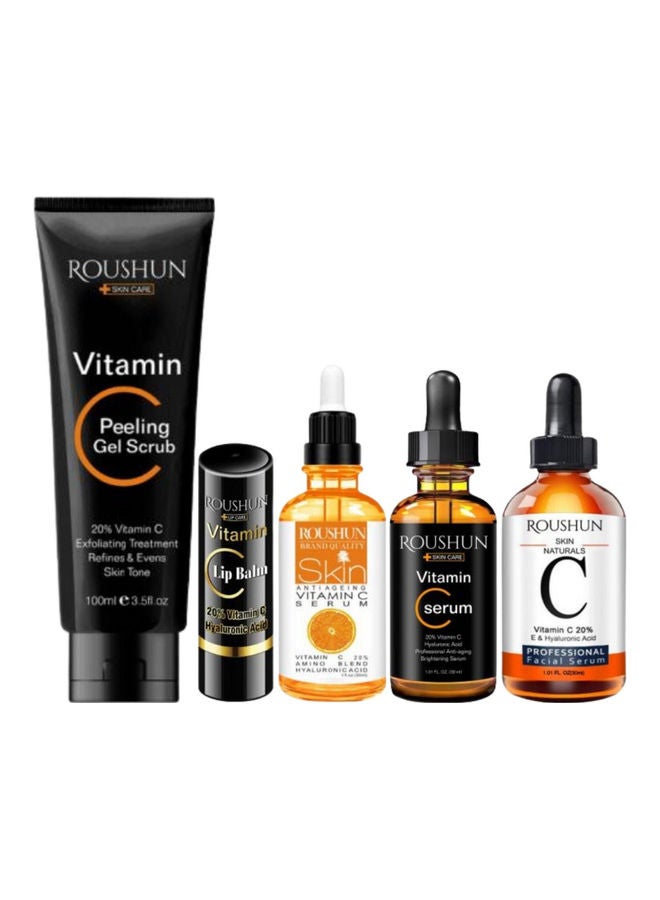 Vitamin C Lip Balm, Vitamin C facial serum, vitamin c facial serum, facial serum, Peeling Gel Scrub Exfoliating Effect Skin Moisturizing ( set of 5 ) Clear