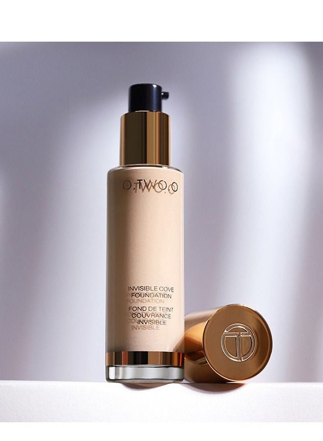 Full Coverage Liquid Foundation - Smoothing Makeup Base Concealer Foundation - Matte Wear Concealer Sun Block Cream - Minimizes Pores - Hides Wrinkles - Advanced Real Moisture Foundation(Natural white)