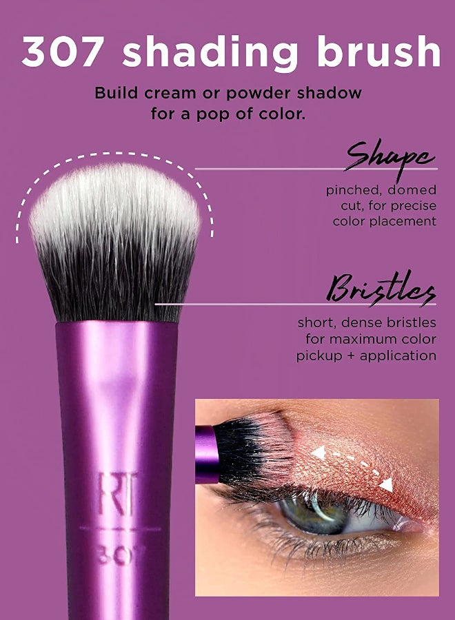 Flawless Base Brush Set and Eyeshadow Brush Set with 6 Miracle Sponges Multicolour