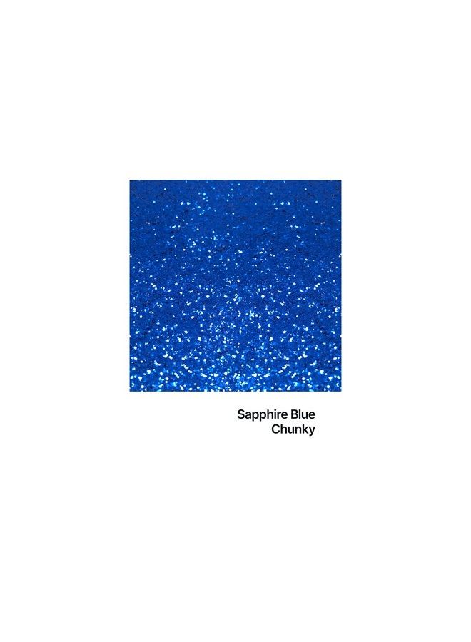 Premium Ultra Sparkle Glitter Multi Purpose Metallic Flake For Arts Crafts Nails Cosmetics Resin Festival Face Hair Sapphire Blue Chunky (1/40