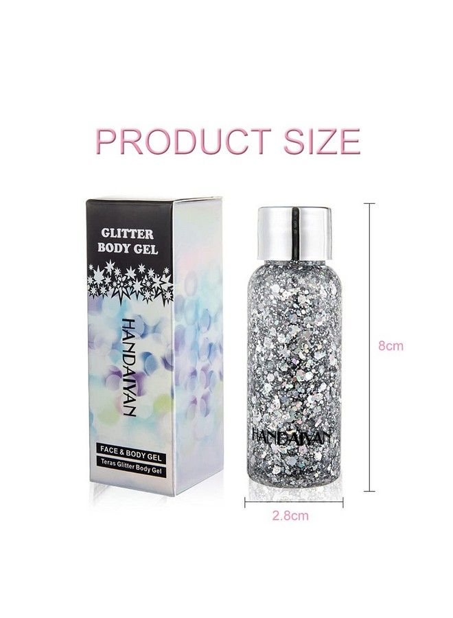 Holographic Body Glitter TEOYALL Long Lasting Glitter Shimmer Chunky Sequins Glitters for Body Face Hair Makeup (Pink)