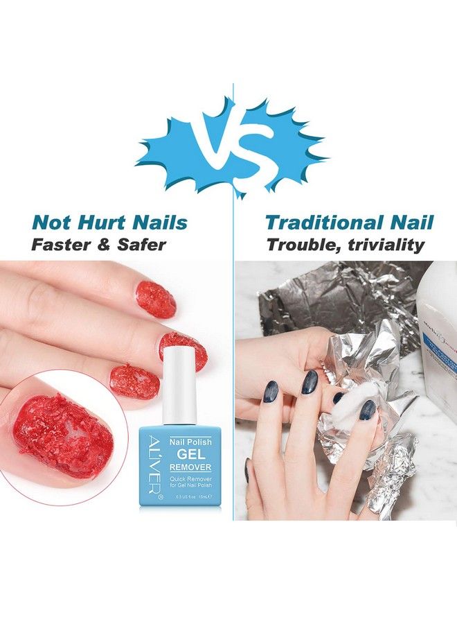 Nail Polish Remover Gel Remover For Nails In 25 Minutes Quick & Easy Gel Polish Remover No Need For Foil Soaking Or Wrapping 0.5Fl Oz. (1 Pack)