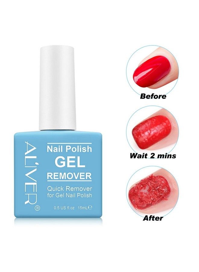 Nail Polish Remover Gel Remover For Nails In 25 Minutes Quick & Easy Gel Polish Remover No Need For Foil Soaking Or Wrapping 0.5Fl Oz. (1 Pack)