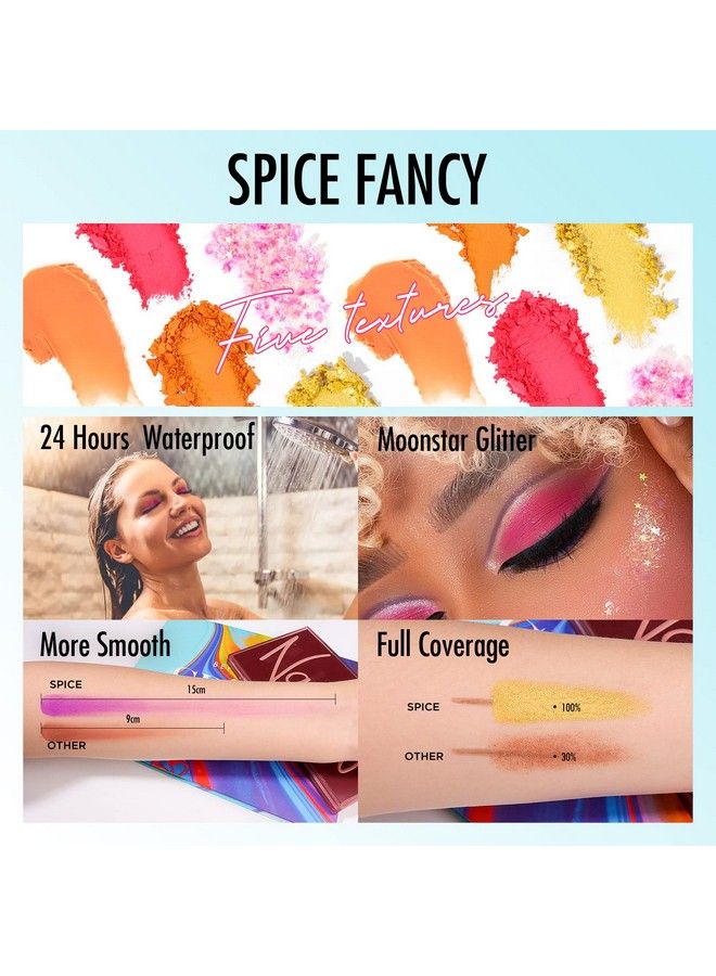 Eyeshadow Palette30 Colors Rainbow Eye Shadow Highly Pigmented Makeup PaletteInclude Primer and Glitter EyeshadowWaterproof And Sweatproof (SPICE)