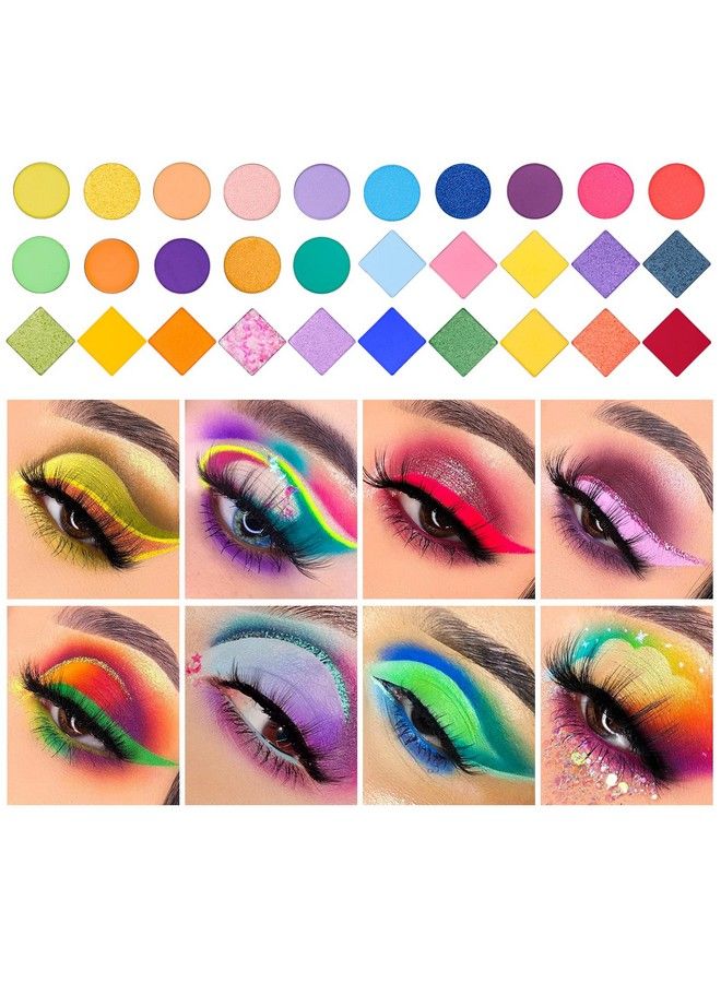 Eyeshadow Palette30 Colors Rainbow Eye Shadow Highly Pigmented Makeup PaletteInclude Primer and Glitter EyeshadowWaterproof And Sweatproof (SPICE)