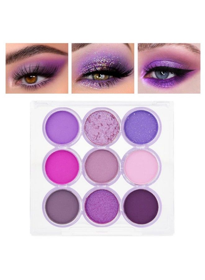 Waterproof 9 Colors Shimmer Matte Eyeshadow PaletteLongwearing Highly Pigmented Glitter Powder PaletMatt Pink Shiny Purple Eye shadow Palet Eye Makeuppaleta de sombras moradas