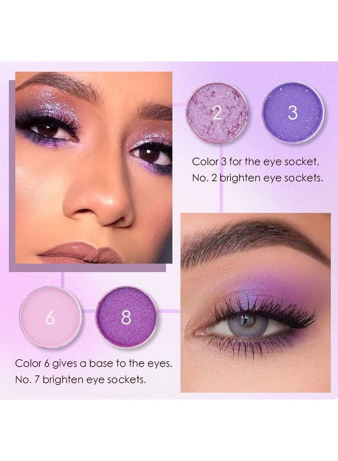 Waterproof 9 Colors Shimmer Matte Eyeshadow PaletteLongwearing Highly Pigmented Glitter Powder PaletMatt Pink Shiny Purple Eye shadow Palet Eye Makeuppaleta de sombras moradas