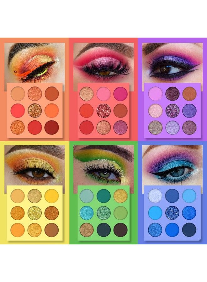 Splashy Candies Eyeshadow Palette + 15pcs Makeup Brush Set Kit Highly Pigment Matte Metallic Shimmer Glitter Eye Shadow Bright Color Long Lasting Waterproof Easy Blending Make Up Pallet for Women