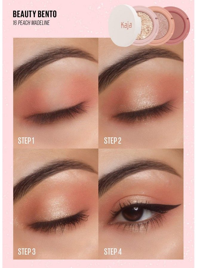 Beauty Bento Collection Bouncy Eyeshadow Trio : 16 Peach Madeline : Nude Peach Tone : Vegan Cruelty free