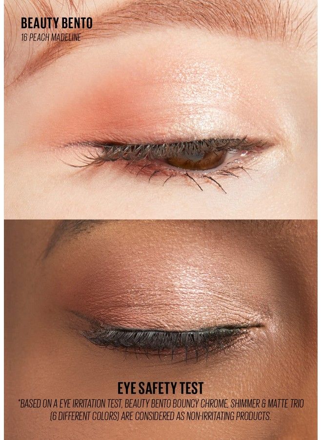 Beauty Bento Collection Bouncy Eyeshadow Trio : 16 Peach Madeline : Nude Peach Tone : Vegan Cruelty free