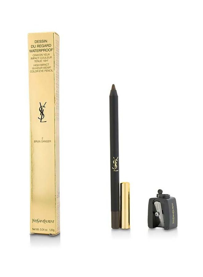 Dessin Du Regard Waterproof High Impact Color Eye Pencil With Sharpener 2 Brun Danger