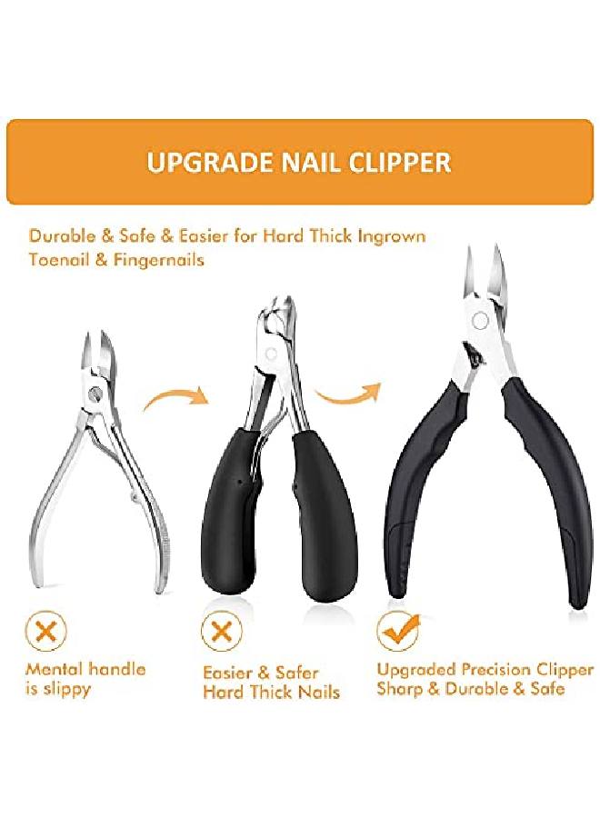 ® Toenail Clippers For Thick Nails Nail Clippers Kit Set For Men And Women Heavy Duty Nail Nippers Cutter For Pedicure Precision Ingrown Fingernails (Black)