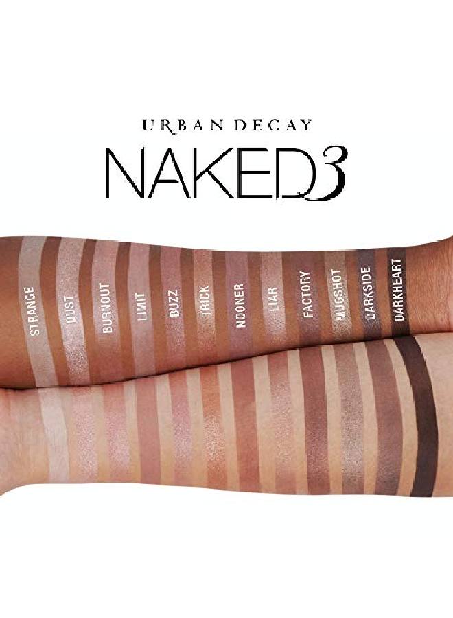 Naked3 Eyeshadow Palette 12 Versatile Rosy Neutral Shades For Every Day Ultrablendable Rich Colors With Velvety Texture Set Includes Mirror & Doubleended Makeup Brush