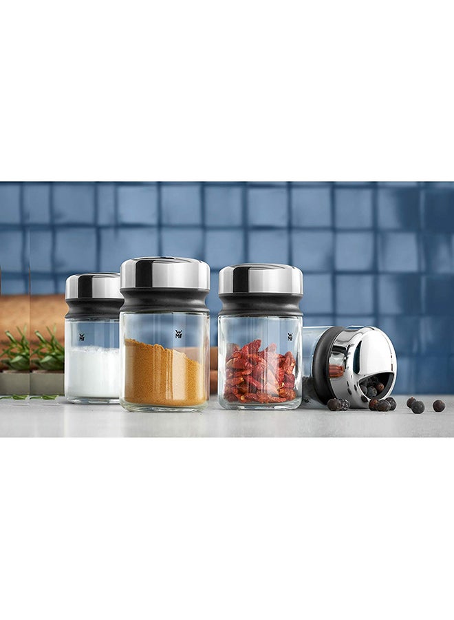 4-Piece Shaker Tin Set Silver 100ml