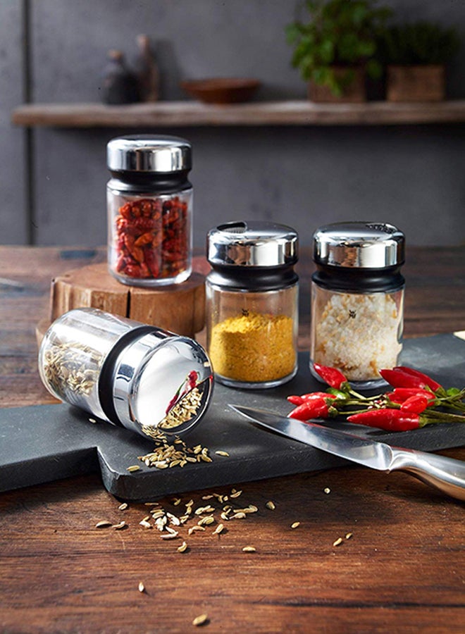 4-Piece Shaker Tin Set Silver 100ml