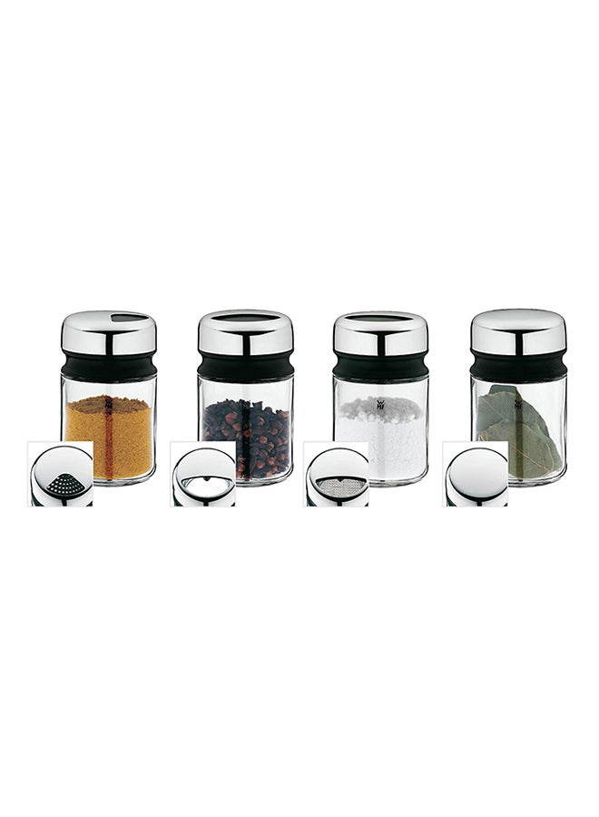 4-Piece Shaker Tin Set Silver 100ml