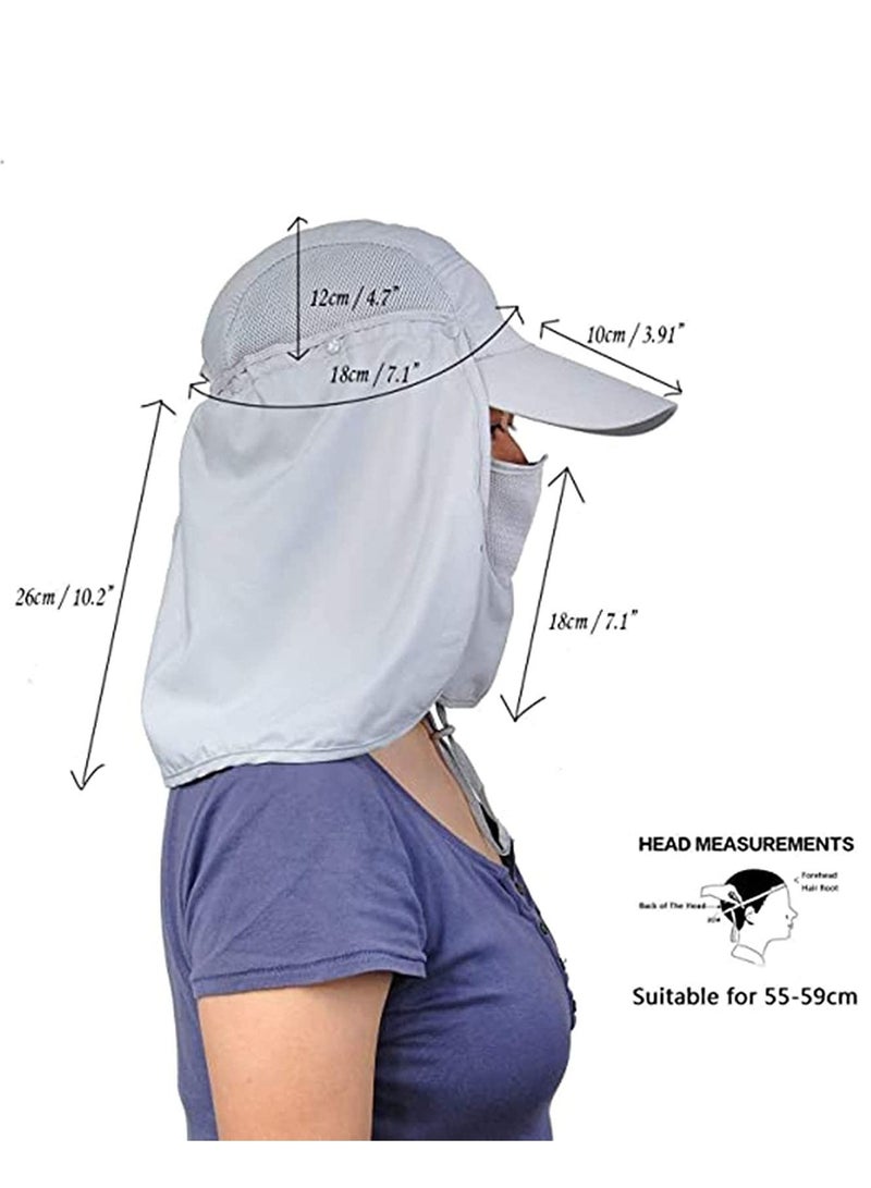 Women Sun Hat UV Protection Neck Flap Cap Summer Outdoor Sport Wide Brim Free Sunscreen Sleeve For & Men