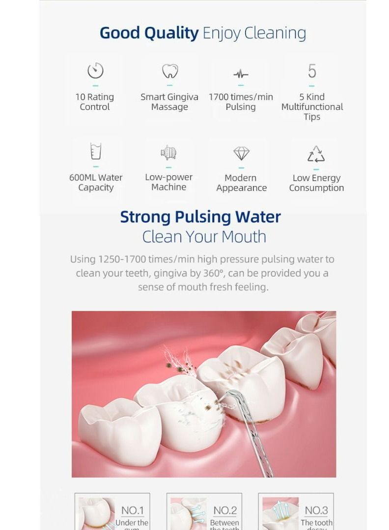 Countertop Water Flosser with 600ml Tank, 10 Adjustable Pressure Settings, 7 Nozzles, Digital Display, IPX4 Waterproof – Professional Oral Irrigator for Deep Cleaning, Gum Care & Fresh Breath