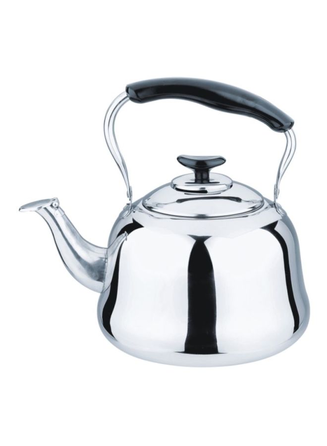 Stainless Steel Whistling Kettle Silver/Black 1Liters