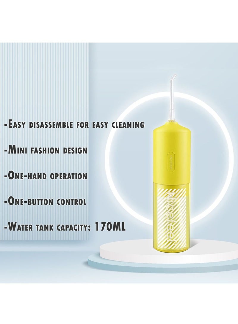 Nicefeel Cordless Portable Dental Water Flosser Dental Oral Irrigator High Capacity Battery Easy to Use Single Button Operation for Home and Travel 160 ML
