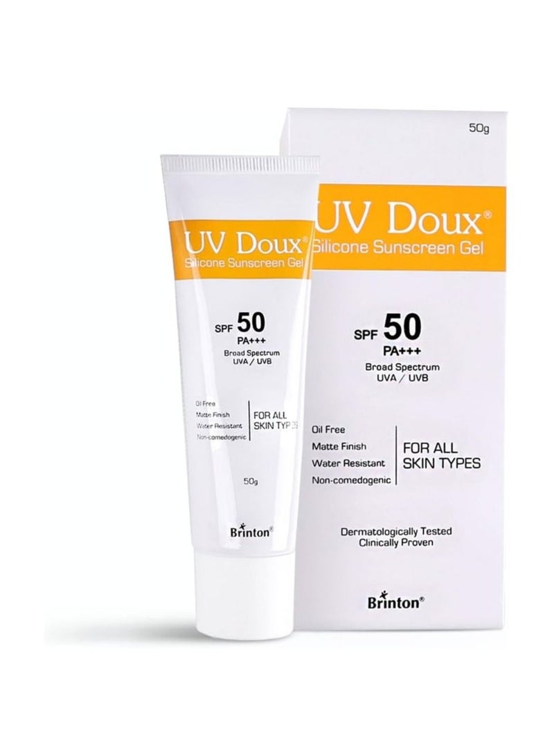 Brinton Healthcare UvDoux Face and Body Sunscreen gel with SPF 50 PA+++