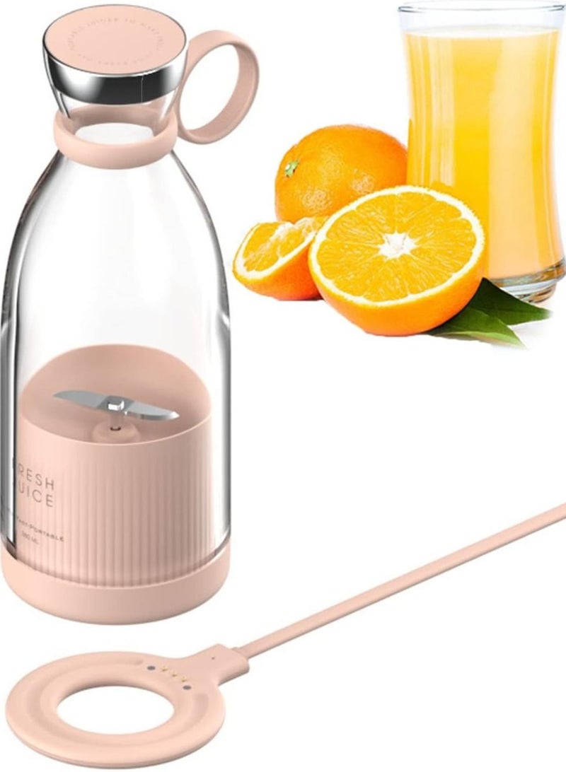 Fresh Juice Portable Personal Blender With USB Rechargeable Mini Fruit Mixer With Double Blades For Sports And Travel