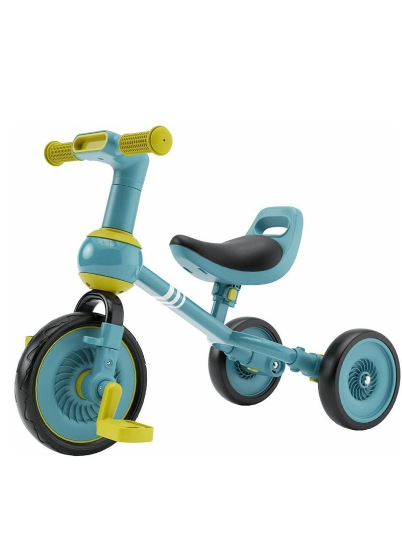COOLBABY 4 in 1 Kids Tricycle Suitable For 1-3 Years Toddler Tricycle Boys Girls Baby Balance Bike Baby Lightweight With Detachable Pedals