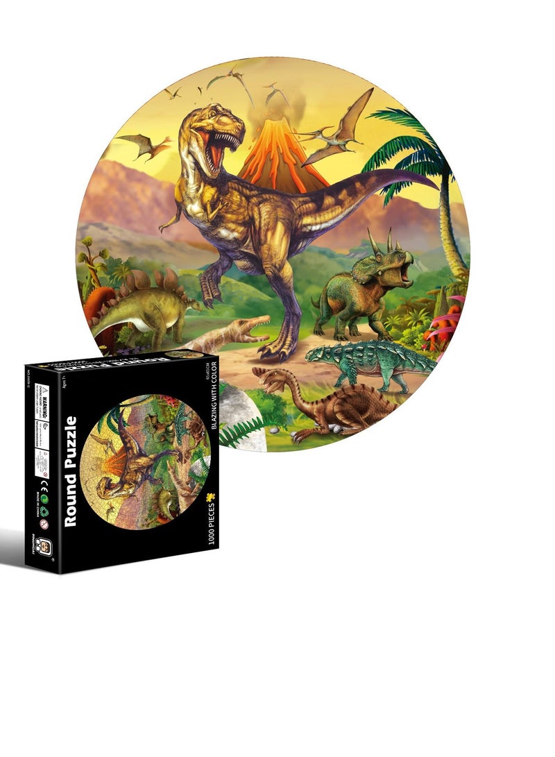 1000-Piece Dinosaur Round Puzzle