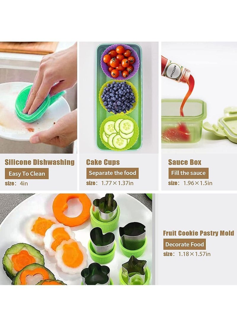 30 PCs Bento Box Upgrade Japanese Lunch Kit for Kids/Adult,3 Layer Stackable Leakproof Containers with Accessories