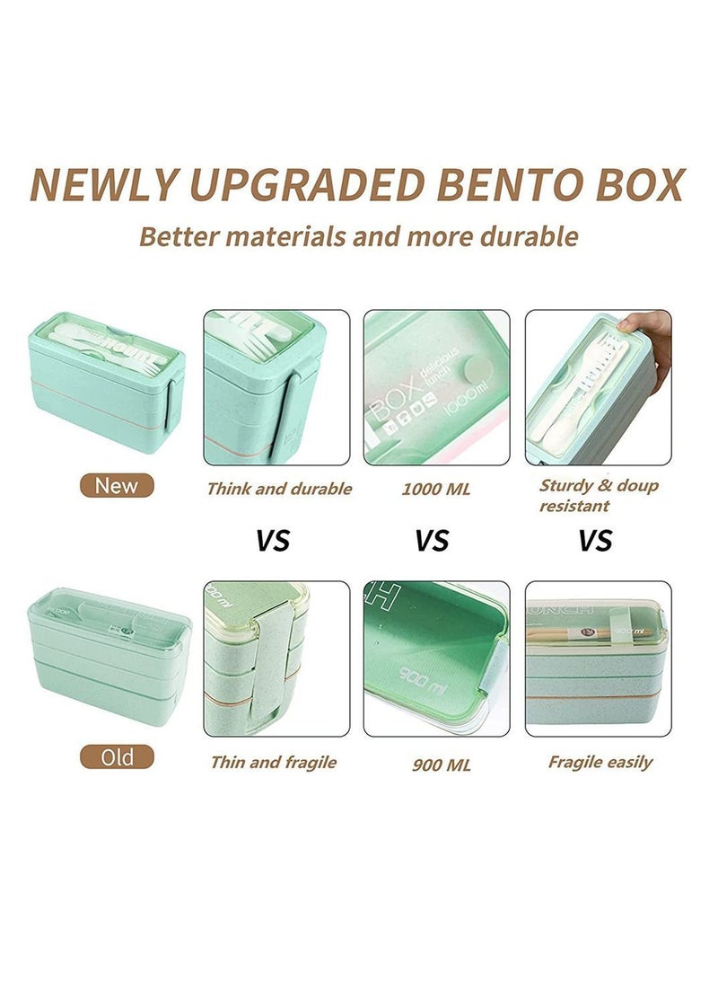 30 PCs Bento Box Upgrade Japanese Lunch Kit for Kids/Adult,3 Layer Stackable Leakproof Containers with Accessories