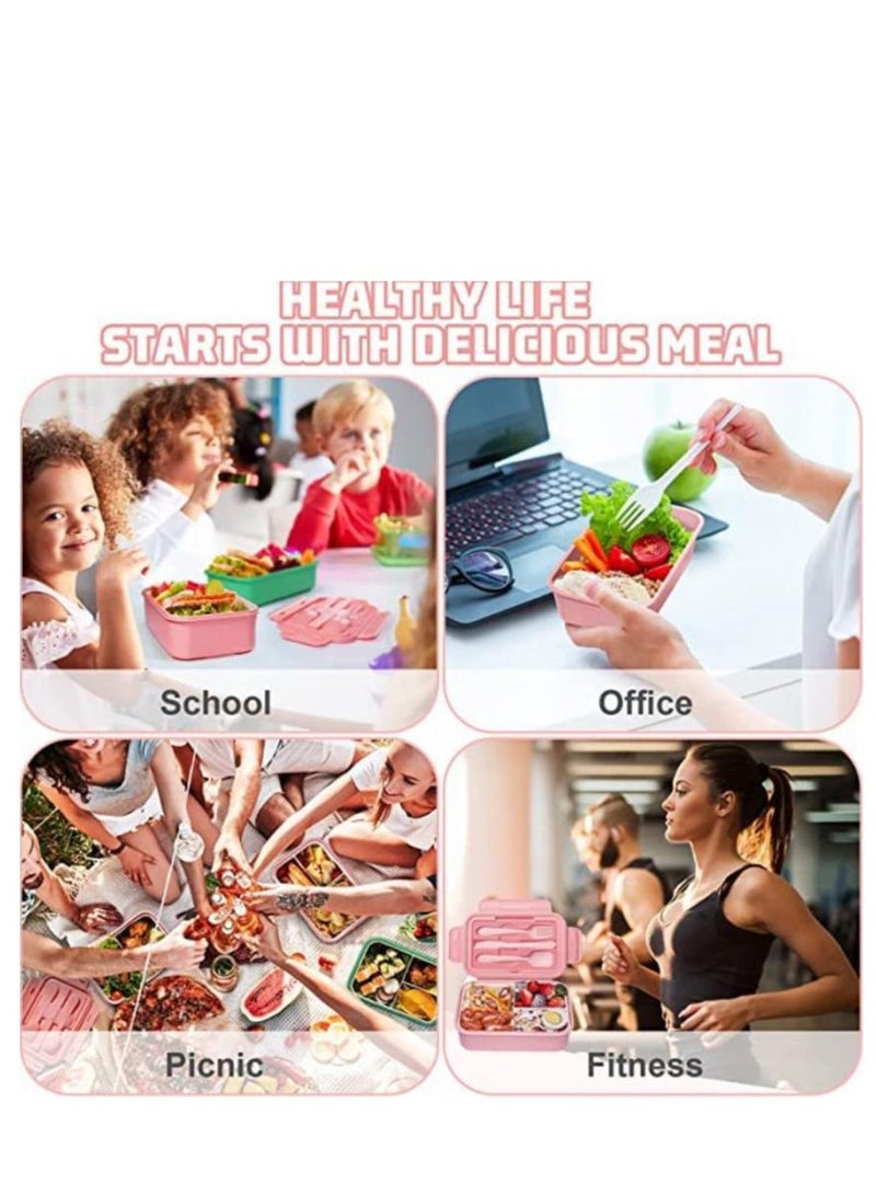 17-Piece Bento Lunch Box for Kids and Adults with Spoon-Fork Meal Prep Containers Microwave-Safe Food Storage Salad Container Sandwich Snack Packing