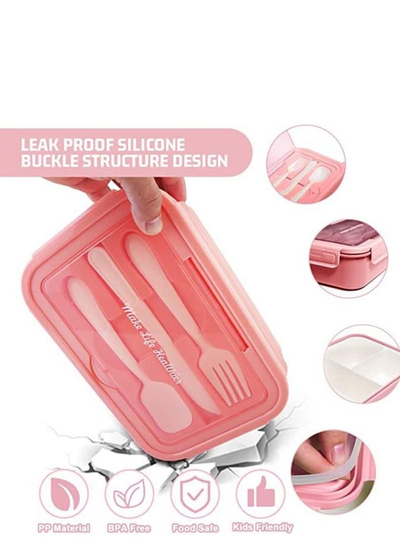 17-Piece Bento Lunch Box for Kids and Adults with Spoon-Fork Meal Prep Containers Microwave-Safe Food Storage Salad Container Sandwich Snack Packing