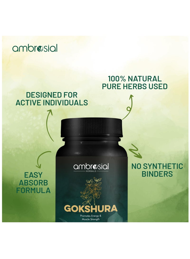 Gokshura Tribulus Terrestris High Strength 500 Mg Per Capsule Herbal Supplement For Energy And Immunity 60 Capsules