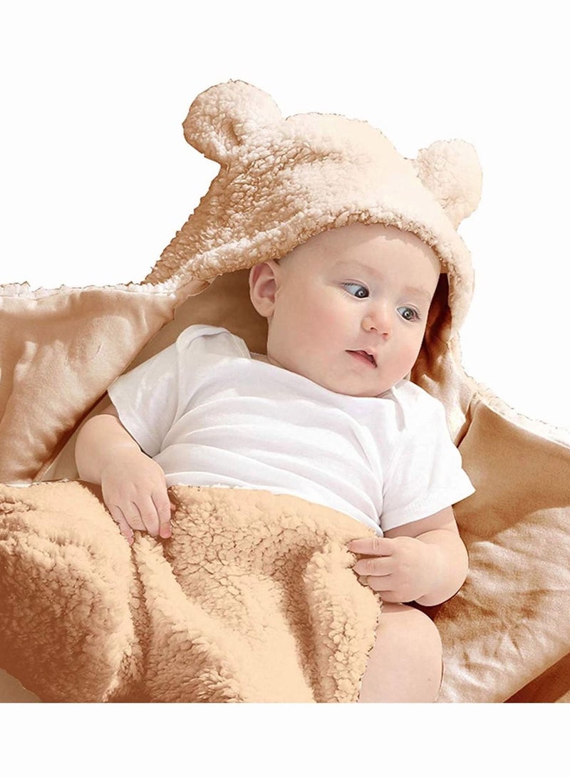 Baby Swaddle Blanket, SYOSI Ultra-Soft Plush Essential for Infants 0-6 Months, Receiving Swaddling Wrap, Ideal Newborn Registry and Toddler Boy Accessories, Perfect Girl Shower Gift (Brown)