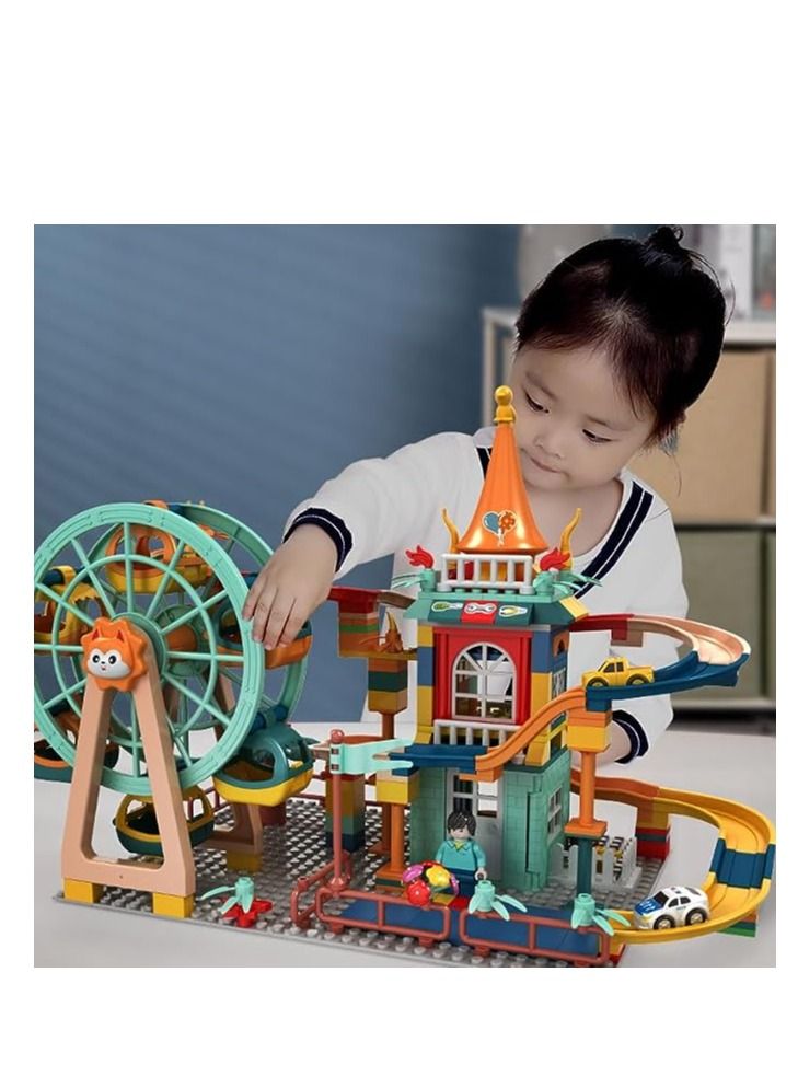 COOLBABY Children's Building BlocksFerris Wheel Slide Castle Baby Kindergarten Early Education Educational Toys For Boys And Girls
