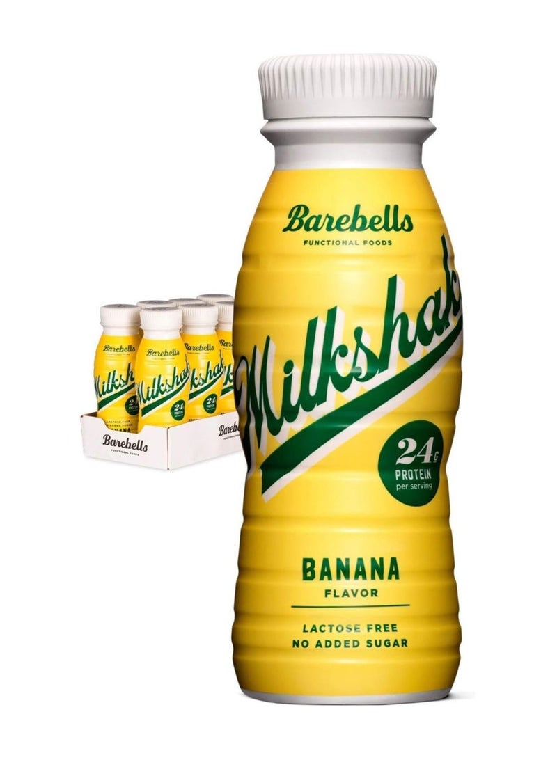 Barebells Protein Milkshake 8 x 330ml Bottles| High Protein Shake | No Added Sugar | Lactose Free| 24g of Protein | Delicious Creamy Flavour (Banana)