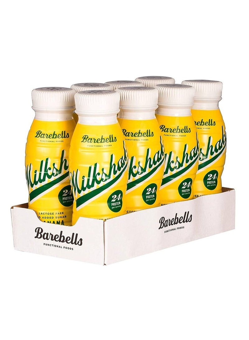 Barebells Protein Milkshake 8 x 330ml Bottles| High Protein Shake | No Added Sugar | Lactose Free| 24g of Protein | Delicious Creamy Flavour (Banana)