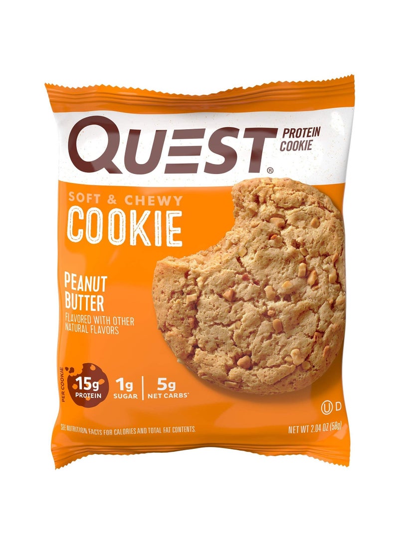 Quest Nutrition Peanut Butter Protein Cookie, High Protein, Low Carb, 12 Count