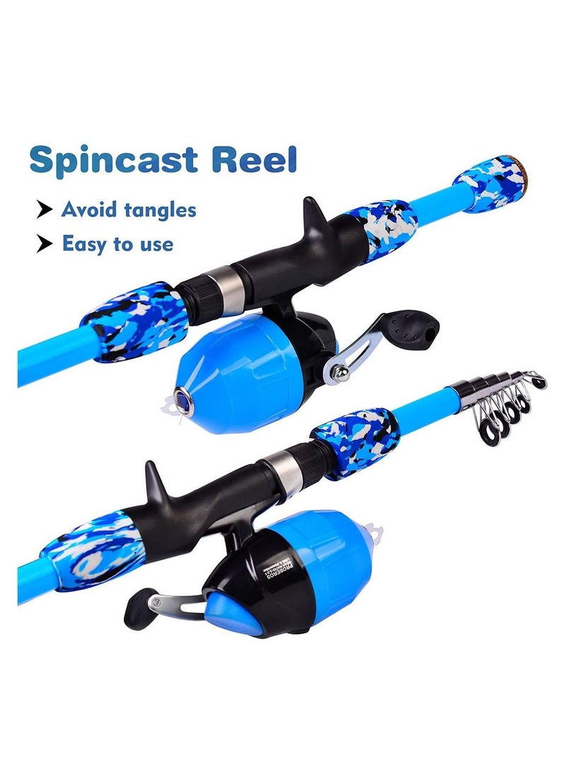 Kids Fishing Pole Fishing Equipment Fishing Rod Tools for Children Portable Telescopic Fishing Rod and Reel Combo Kit