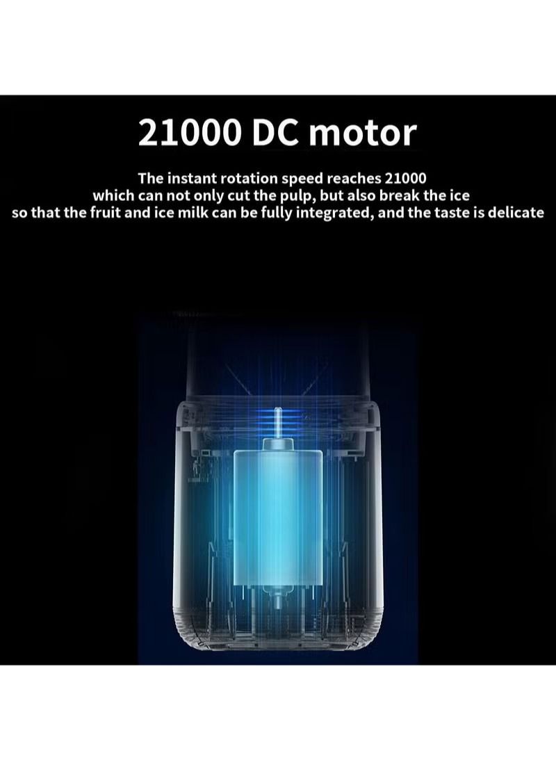 Portable Blender, Blender Juicer Juice Cup Fruit Blender Portable Fruit Cup, USB Rechargeable Personal Size Juice Cup, Personal Blender for Smoothies and Smoothies, Travel Juice Cup